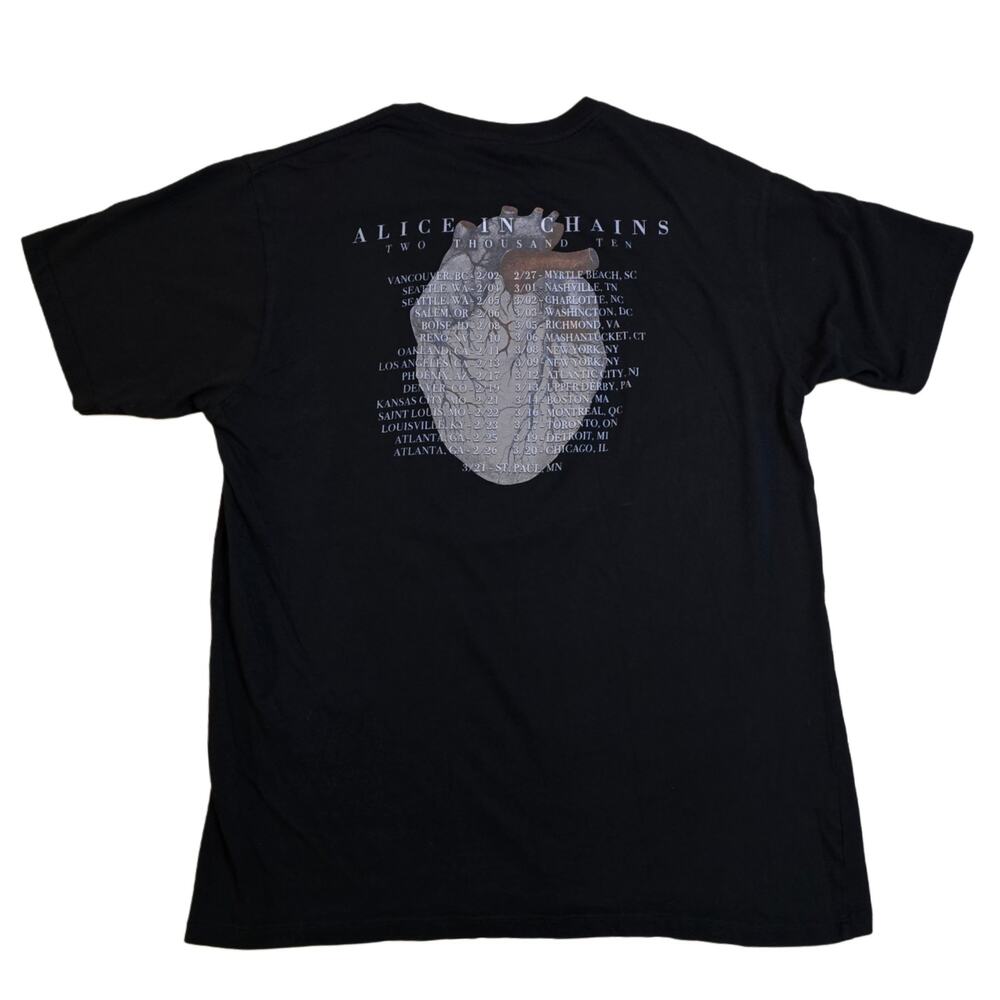 AiC Tshirt  XL Black Graphic Print Cotton Alice Chains Black Gives Way Blue 2010 - Picture 7 of 10